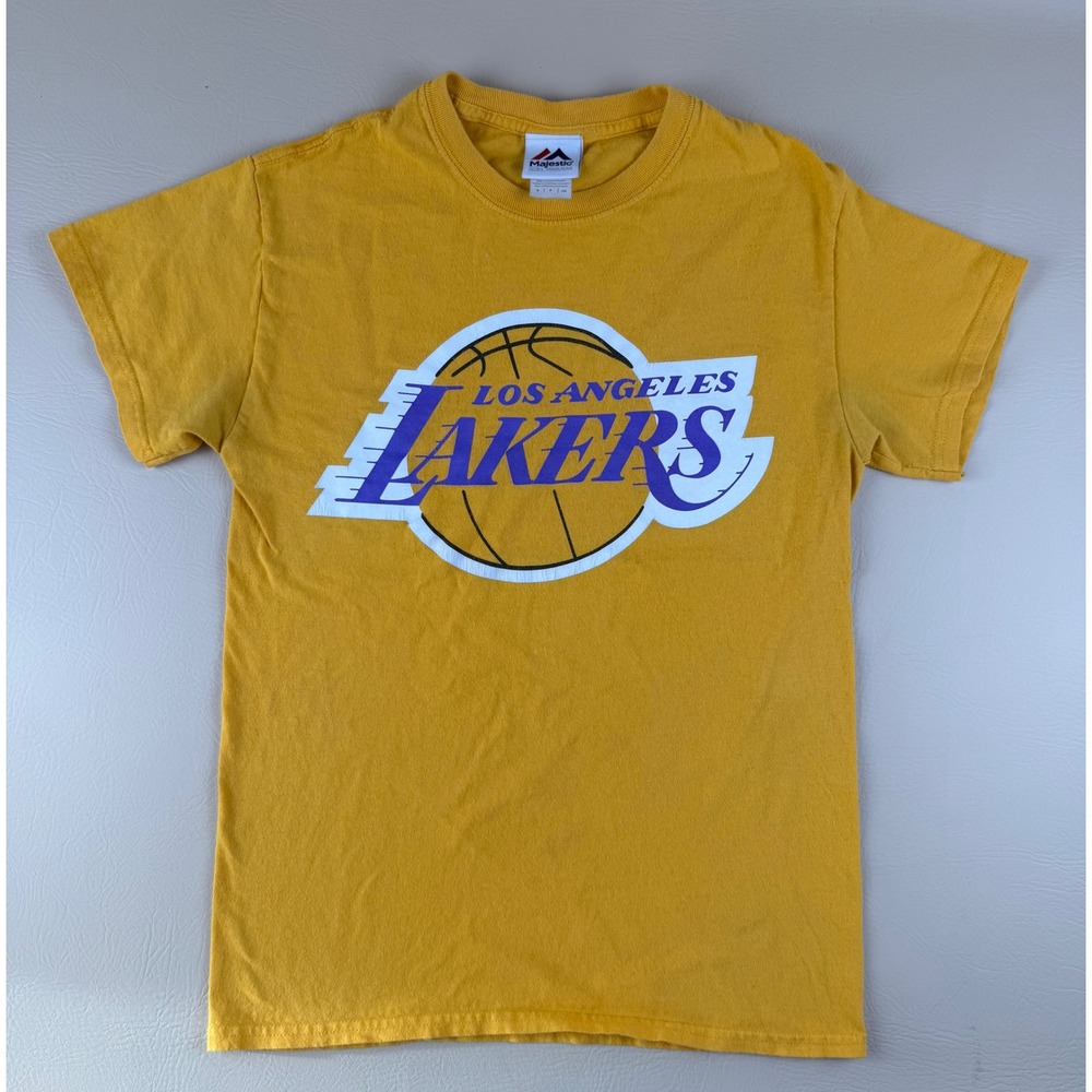 Streetwear Lakers Graphic Tee Gold Basketball Shirt Small Majestic
